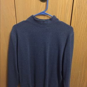 Blue turtle neck